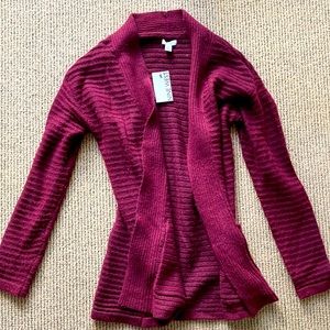 Purple maroon burgundy NWT Nine West Sweater Cardigan Knit